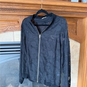 Kori Black Bomber Jacket with Floral Design